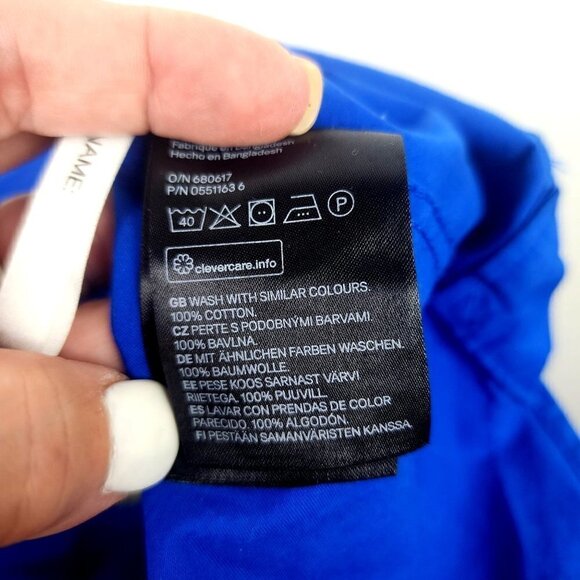 H&M Kids Long-Sleeved Button Down Shirt Boys 9-10Y Bright Blue - Picture 12 of 12